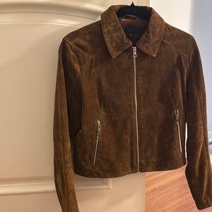 Zara Suede Brown Leather Jacket